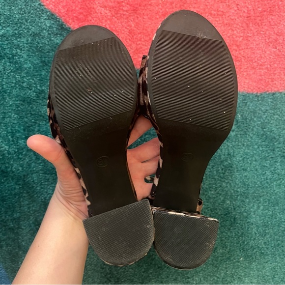 Leopard Animal Print Platform Heels Ankle Strap Size 8.5 Mossimo Supply Co - Picture 12 of 14